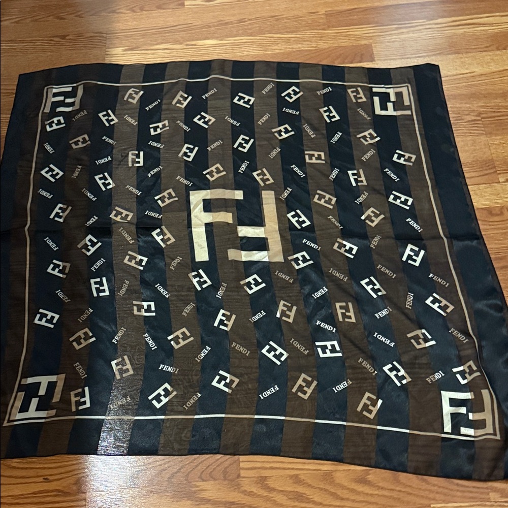 Black and Brown Logo Scarf